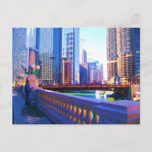 Het centrum van Chicago Briefkaart (Voorkant)