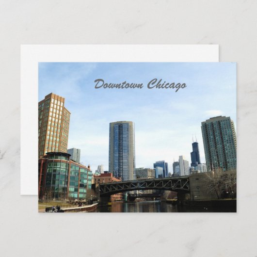 Het centrum van Chicago Briefkaart (Voorkant / Achterkant)
