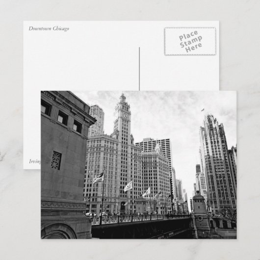 Het centrum van Chicago Briefkaart (Voorkant / Achterkant)