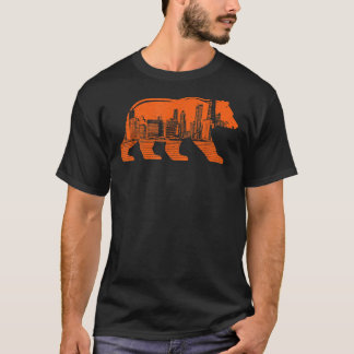 Het centrum van Chicago City Skyline Walking Beer  T-shirt