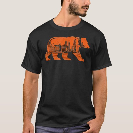 Het centrum van Chicago City Skyline Walking Beer  T-shirt (Voorkant)