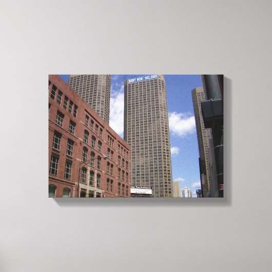 Het centrum van Chicago door de baai Canvas Afdruk (Voorkant)