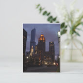 Het centrum van Chicago, IL bij nacht Briefkaart (Staand voorkant)