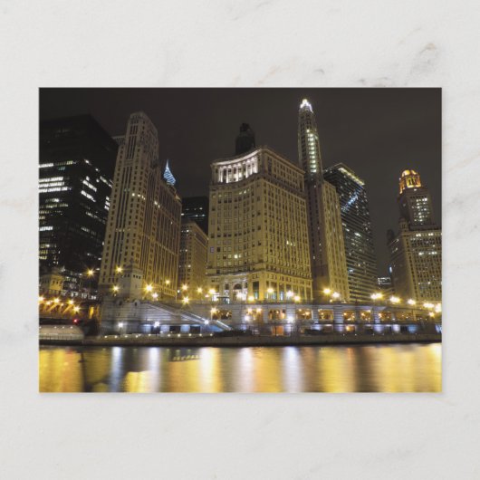 Het centrum van Chicago op de Chicago rivier bij d Briefkaart (Voorkant)