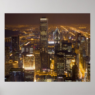 Het centrum van Chicago Poster