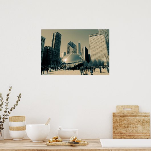 Het centrum van Chicago Poster (Keuken)