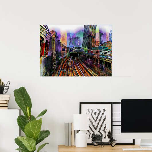 Het centrum van Chicago Poster (Thuiskantoor)