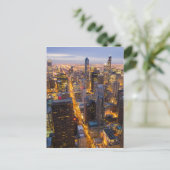Het centrum van Chicago skyline bij schemering Briefkaart (Staand voorkant)
