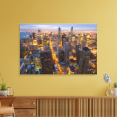 Het centrum van Chicago skyline bij schemering Canvas Afdruk (Insitu (Woonkamer))
