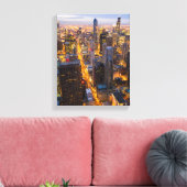 Het centrum van Chicago skyline bij schemering Canvas Afdruk (Insitu (Woonkamer))