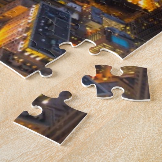 Het centrum van Chicago skyline bij schemering Legpuzzel (Zijkant)