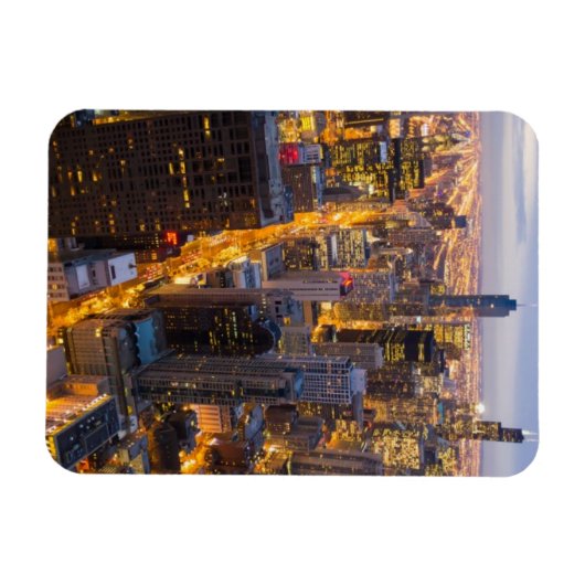 Het centrum van Chicago skyline bij schemering Magneet (Horizontaal)