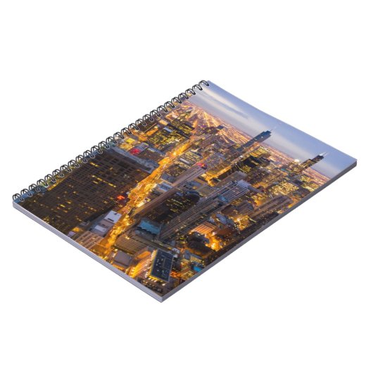 Het centrum van Chicago skyline bij schemering Notitieboek (Linkerzijde)