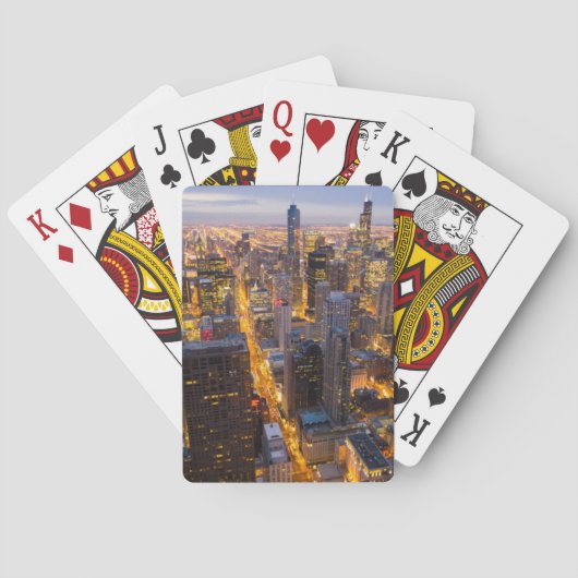 Het centrum van Chicago skyline bij schemering Pokerkaarten (Achterkant)