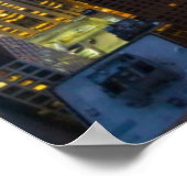 Het centrum van Chicago skyline bij schemering Poster (Hoek)