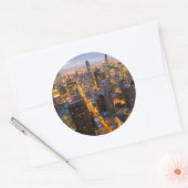 Het centrum van Chicago skyline bij schemering Ronde Sticker (Envelop)