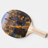 Het centrum van Chicago skyline bij schemering Tafeltennisbatje (Zijkant)