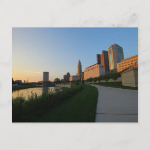 Het centrum van Columbus, Ohio op Sunset Briefkaart