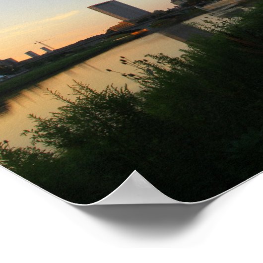 Het centrum van Columbus, Ohio op Sunset Poster (Hoek)