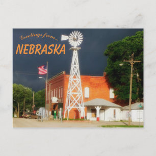Het centrum van Cordova, Nebraska Briefkaart