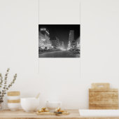 Het centrum van Dallas bij nacht, 1942.  foto Poster (Keuken)