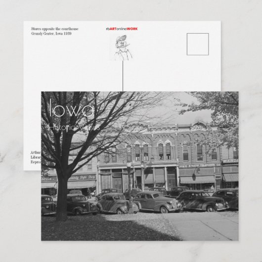 Het centrum van de binnenstad van Grundy, Briefkaa Briefkaart (Voorkant / Achterkant)