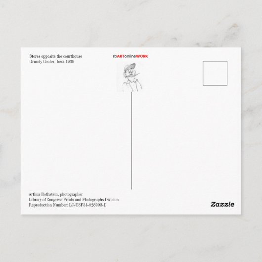 Het centrum van de binnenstad van Grundy, Briefkaa Briefkaart (Achterkant)