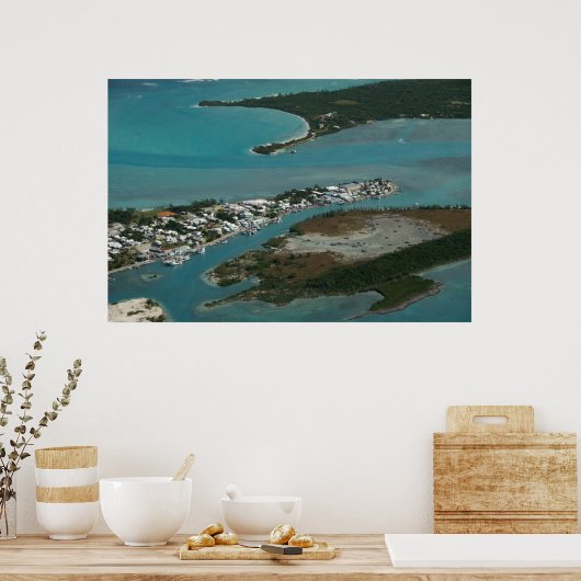 Het centrum van de Spaanse Wells, Bahama's Poster (Keuken)