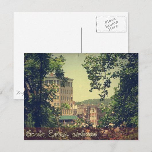 Het centrum van Eureka Springs Arkansas door de bo Briefkaart (Voorkant / Achterkant)