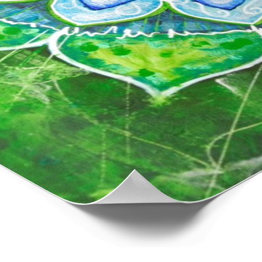 Het centrum van het centrum van de groene liefhebb poster (Hoek)