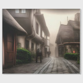 Het centrum van Hobbiton op een dag van de Foggy Cadeaupapier (Vlak)