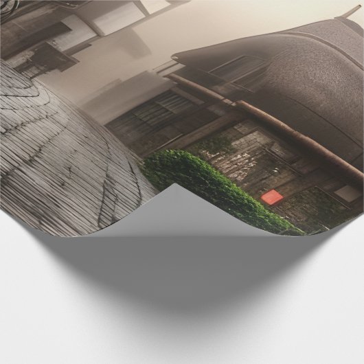 Het centrum van Hobbiton op een dag van de Foggy Cadeaupapier (Hoek)