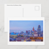 Het centrum van Kansas City, Missouri, bij Dusk Briefkaart (Voorkant / Achterkant)