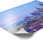 Het centrum van Kansas City, Missouri, bij Dusk Foto Afdruk (Hoek)