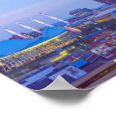 Het centrum van Kansas City, Missouri, bij Dusk Poster (Hoek)