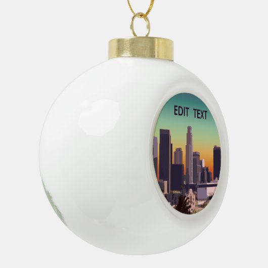 Het centrum van Los Angeles -  Afbeelding Keramische Bal Ornament (Links)