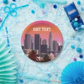 Het centrum van Los Angeles -  Afbeelding Papieren Bordje (Feest)