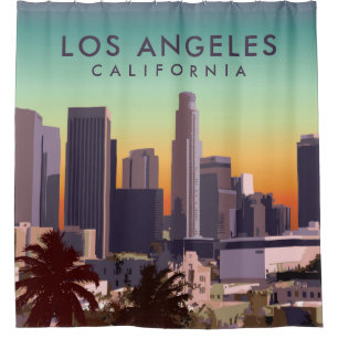 Het centrum van Los Angeles Douchegordijn