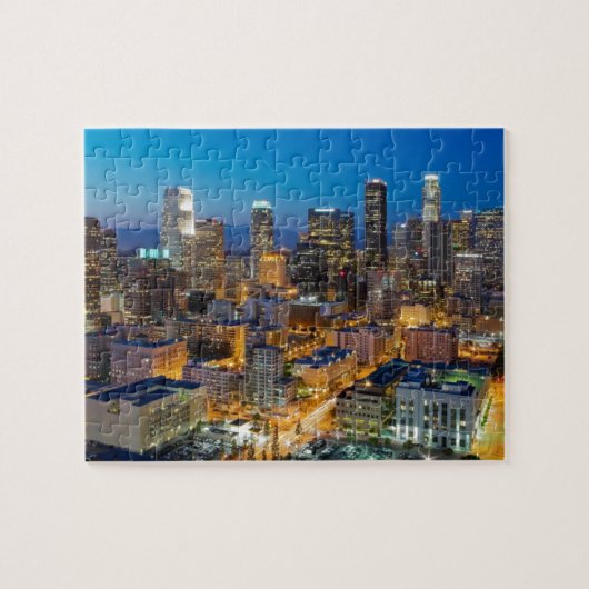 Het centrum van Los Angeles in Dusk Legpuzzel (Horizontaal)