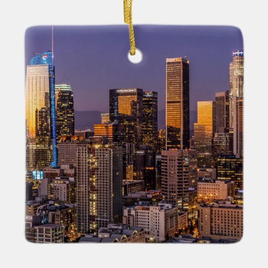 Het centrum van Los Angeles in Twilight, Keramisch Ornament (Voorkant)