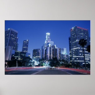 Het centrum van Los Angeles Poster