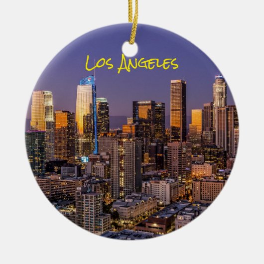 Het centrum van Los Angeles Skyline in Dusk Keramisch Ornament (Voorkant)