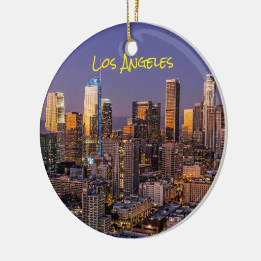 Het centrum van Los Angeles Skyline in Dusk Keramisch Ornament (Links)