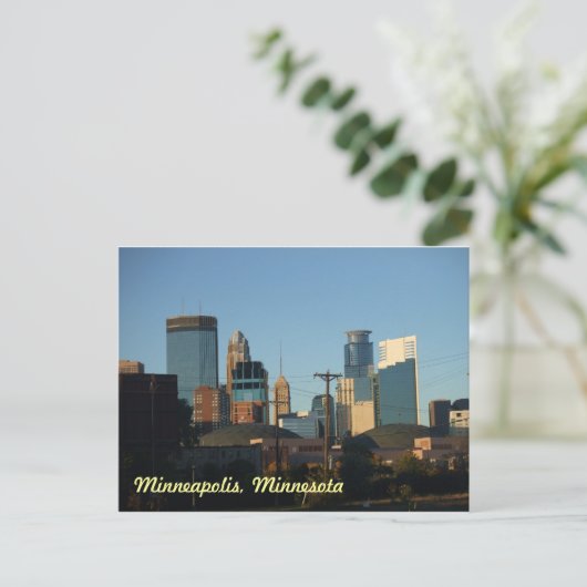 Het centrum van Minneapolis, Briefkaart Minnesota (Staand voorkant)
