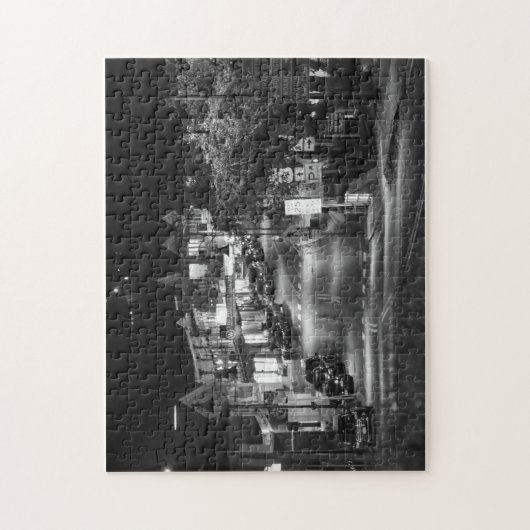 Het centrum van Mystic CT in zwart-wit Legpuzzel (Verticaal)