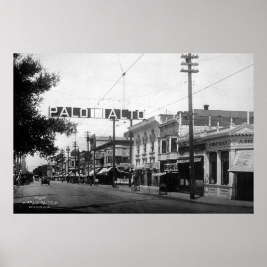 Het centrum van Palo Alto in Poster 1914 (Voorkant)