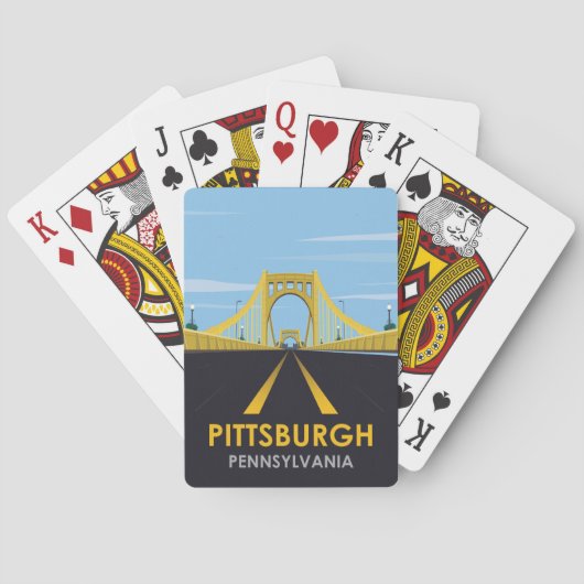Het centrum van Pittsburgh, Brug Vintage Reis Pokerkaarten (Achterkant)