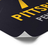 Het centrum van Pittsburgh, Brug Vintage Reis Poster (Hoek)