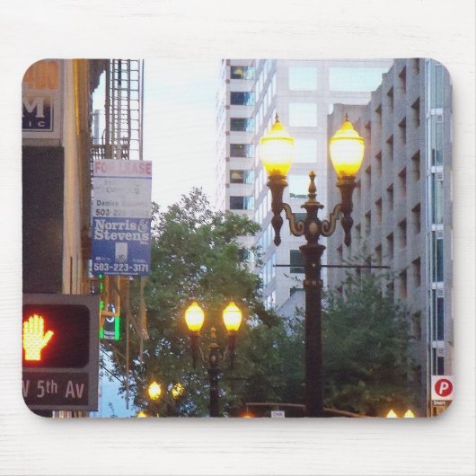 Het centrum van Portland City Lights Muismat (Voorkant)