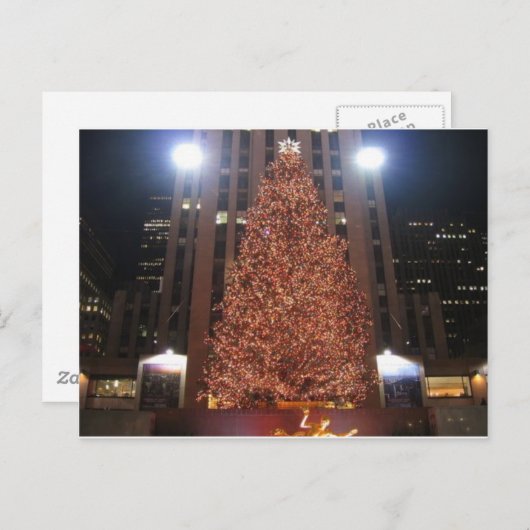 Het Centrum van Rockefeller van de kerstboom Feestdagenkaart (Voorkant / Achterkant)